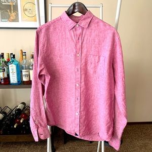 Untuckit linen button-up - Size M - light red